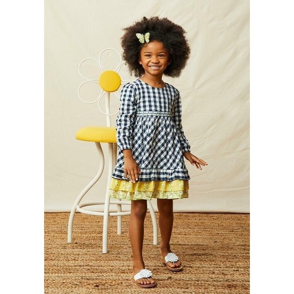 Matilda Jane Enchanted Garden Gingham and‎ Giggles Textured Dress Size 6 - Picture 1 of 5